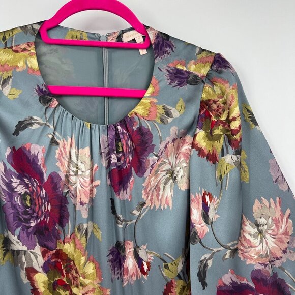 Rebecca Taylor 100% silk Short sleeve, mock, floral motif, baroque print, floral - Picture 2 of 15